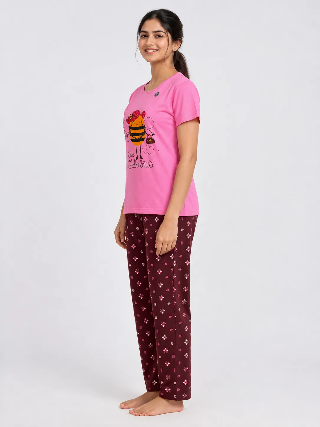 Women's Cotton Printed Pyjama Set – Bee Fabulous Night Dress