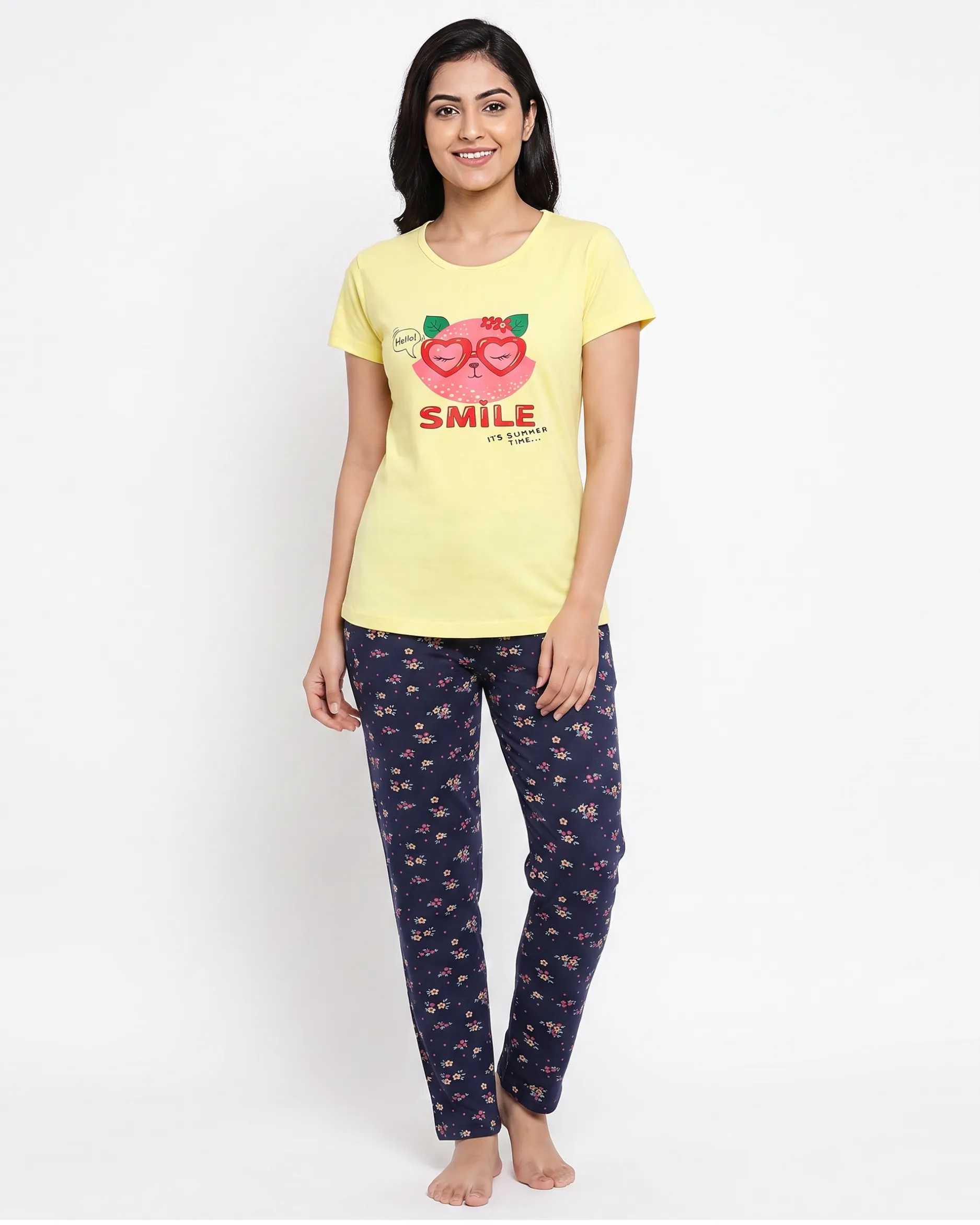 Women's Cotton Printed Pyjama Set – Bee Fabulous Night Dress