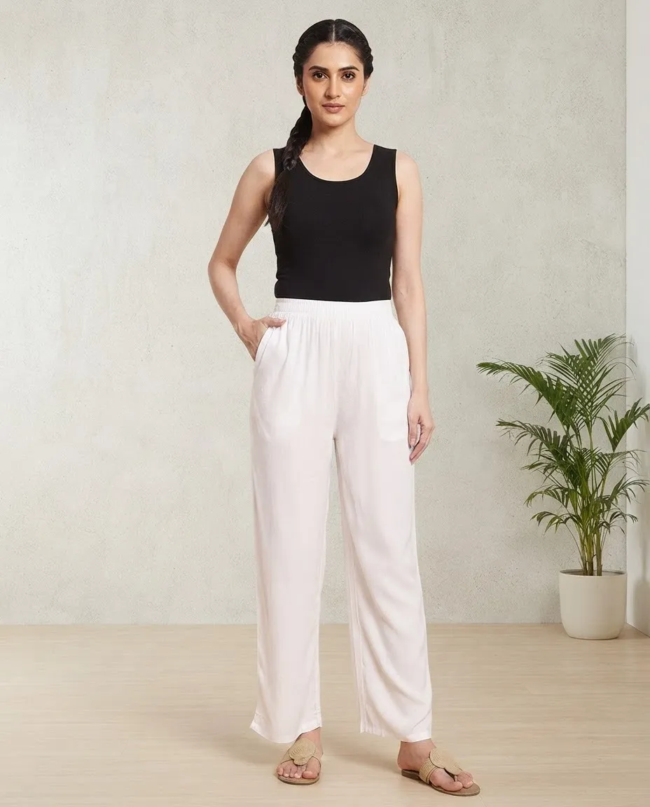 Youkay Lyca Palazzo Pant with Side Pockets