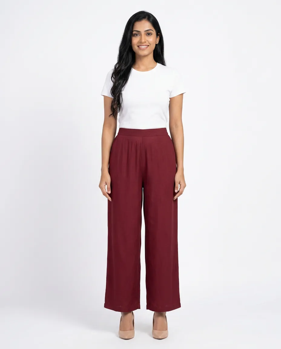 Youkay Lyca Palazzo Pant with Side Pockets