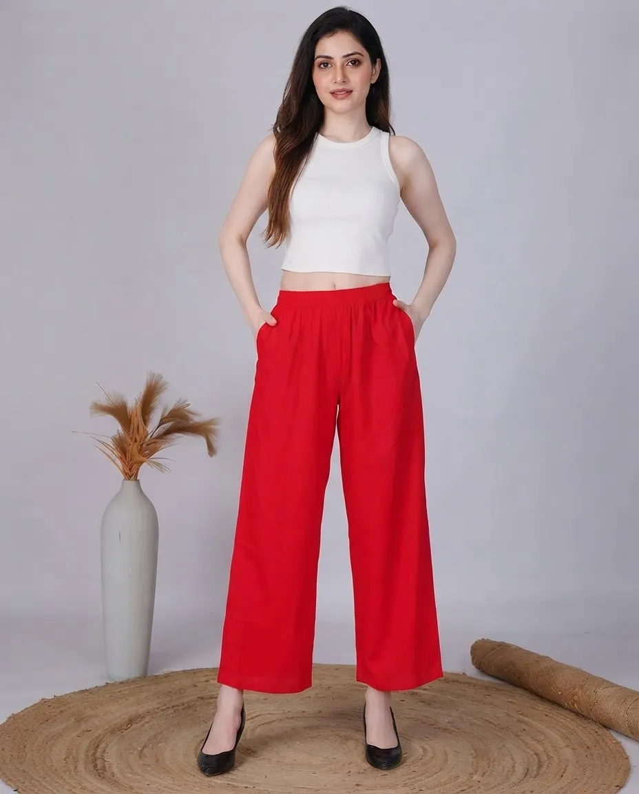 Youkay Lyca Palazzo Pant with Side Pockets