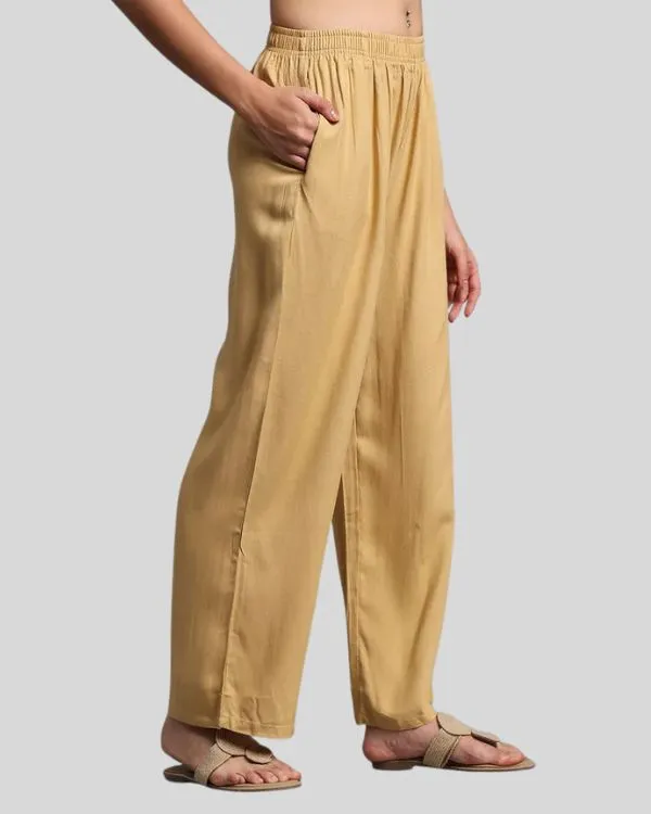 Youkay Lyca Palazzo Pant with Side Pockets