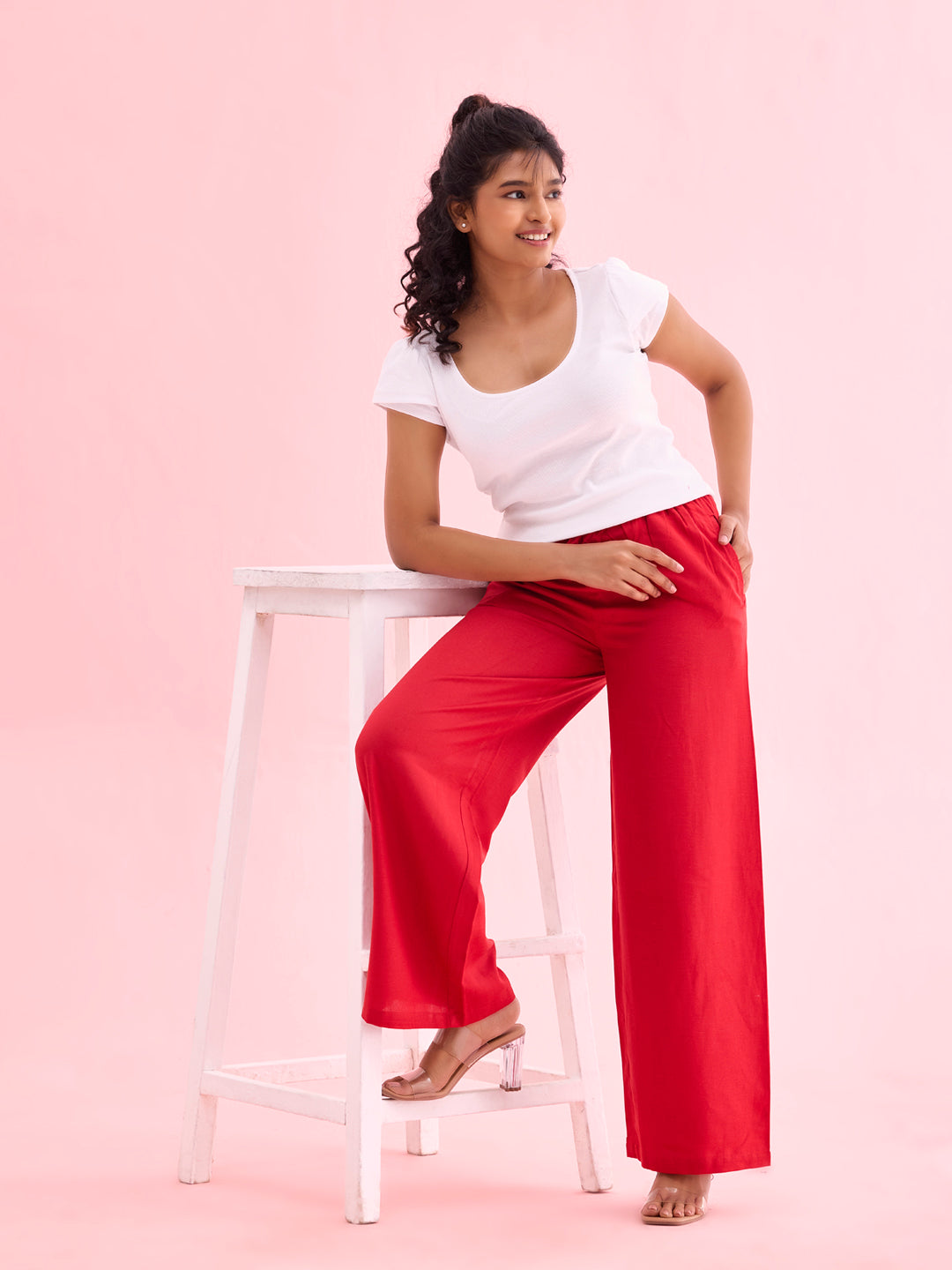 Youkay Lyca Palazzo Pant with Side Pockets