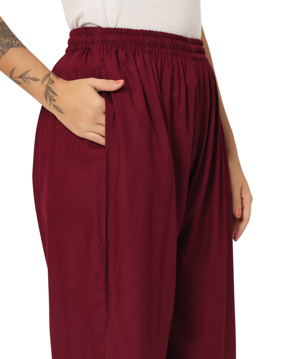Youkay Lyca Palazzo Pant with Side Pockets