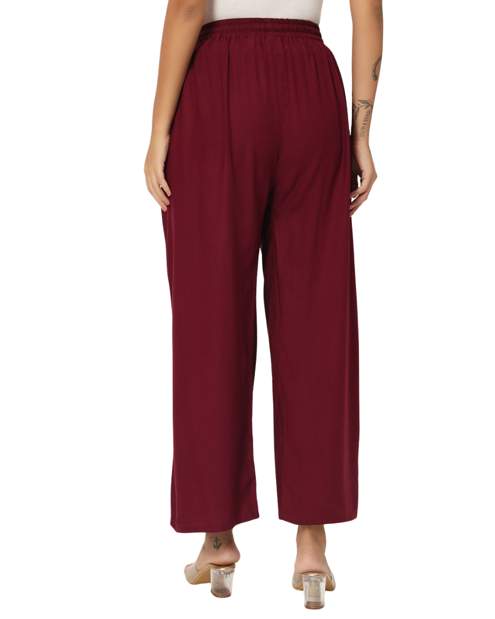 Youkay Lyca Palazzo Pant with Side Pockets