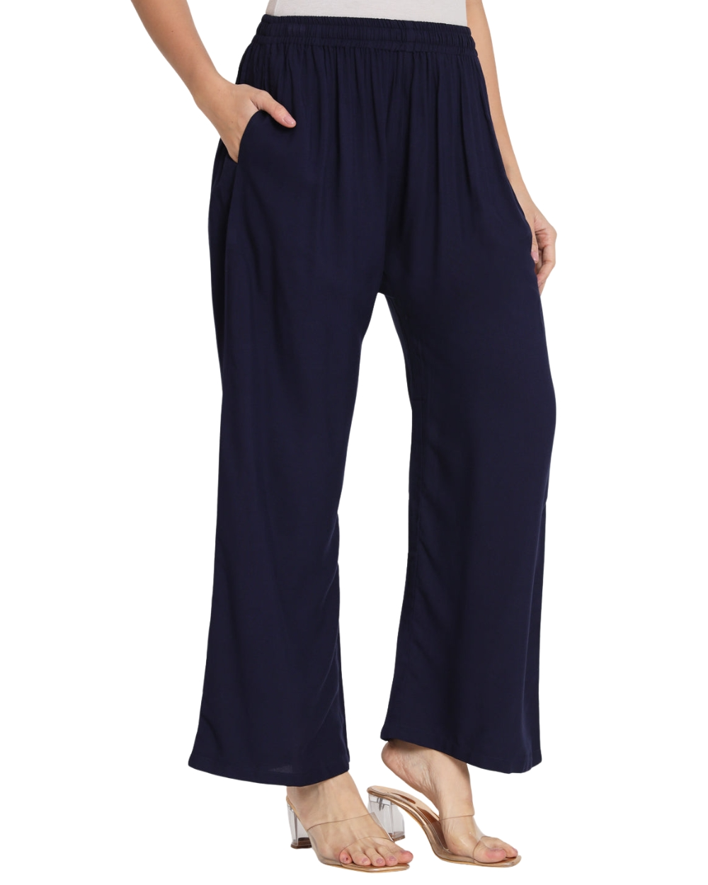 Youkay Lyca Palazzo Pant with Side Pockets