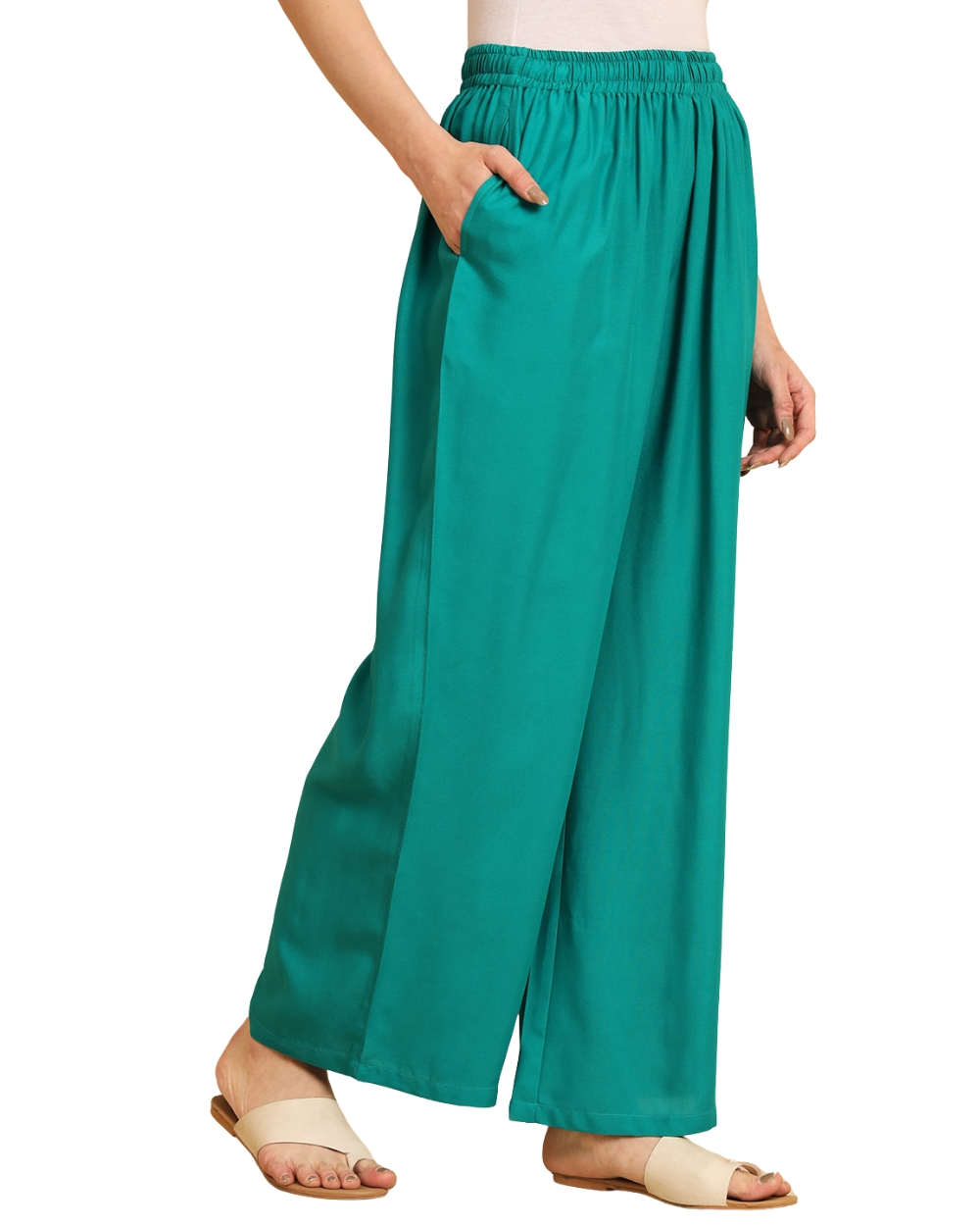 Youkay Lyca Palazzo Pant with Side Pockets