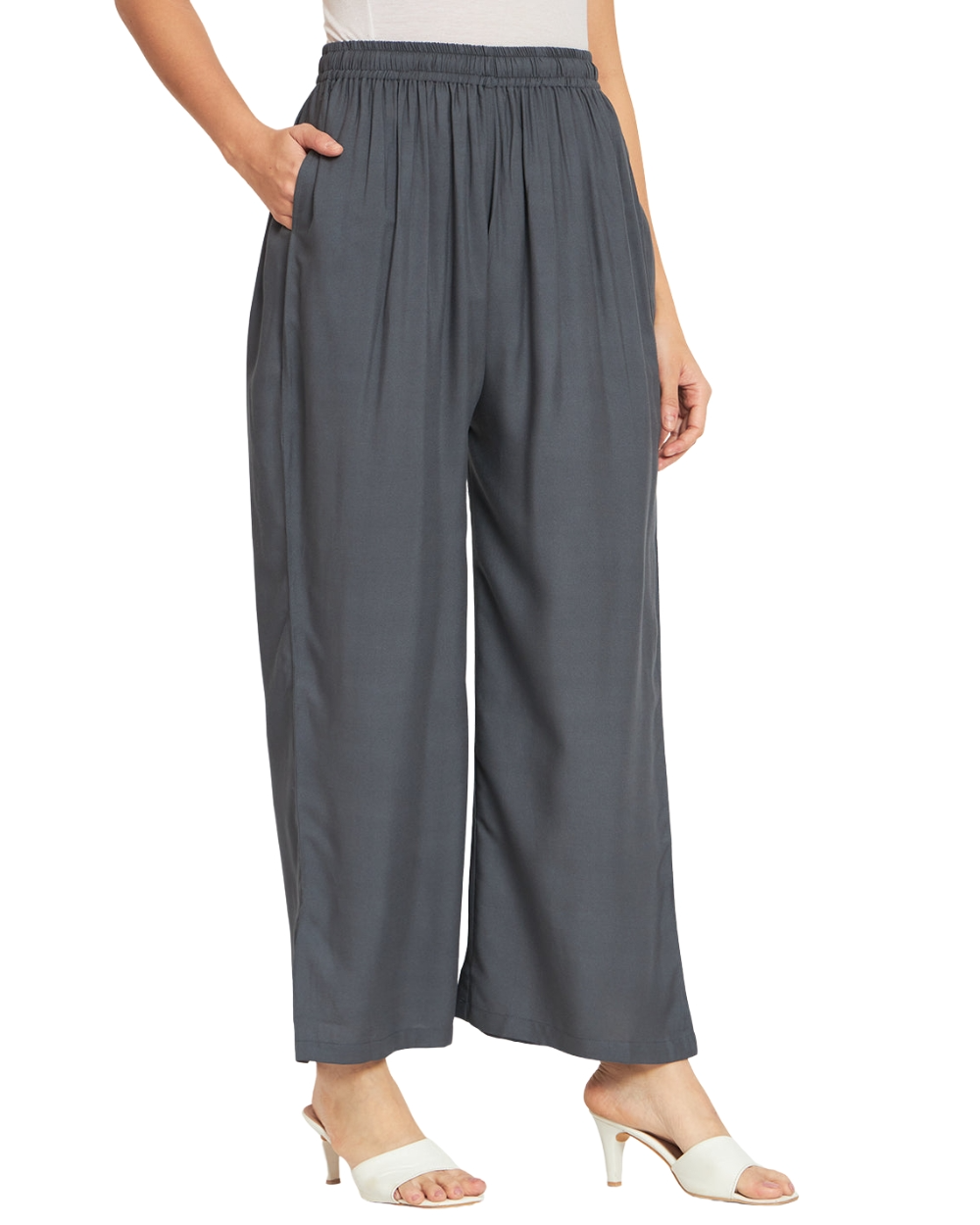Youkay Lyca Palazzo Pant with Side Pockets