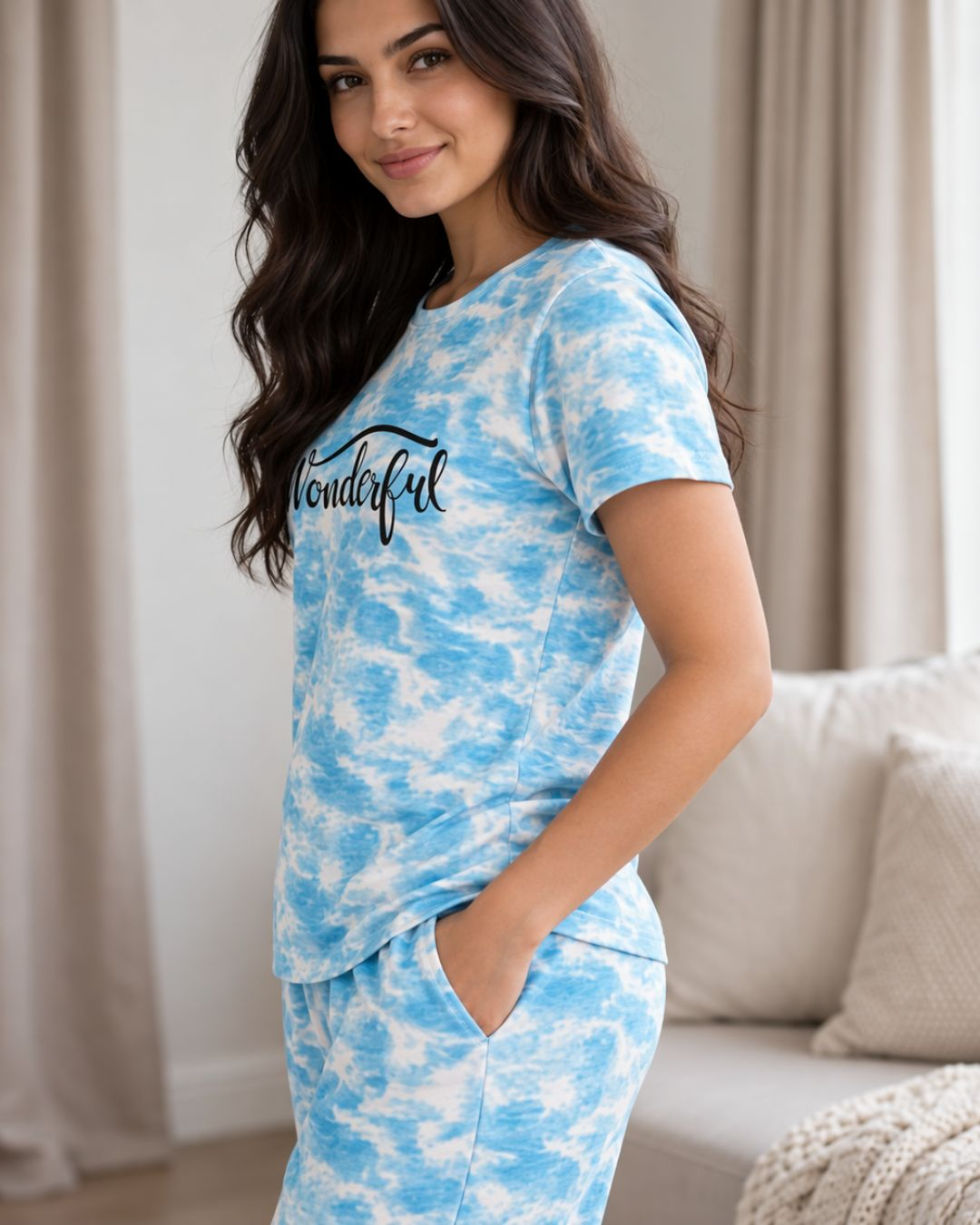 Wonderful Print Tie & Dye Co-ord Night Suit Set