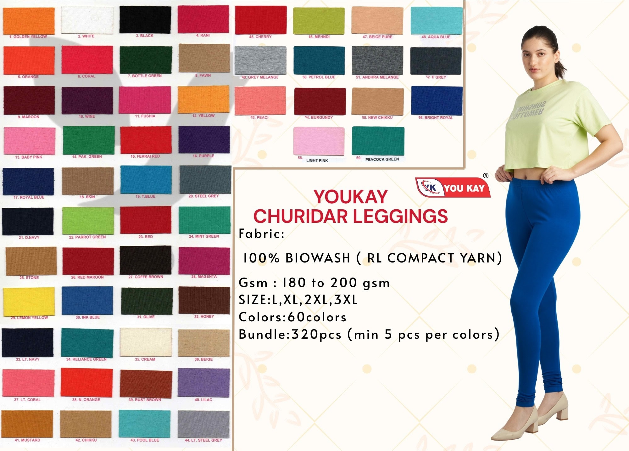 YOUKAY LYCRA LEGGINGS - Wholesale Hosiery Manufacturers